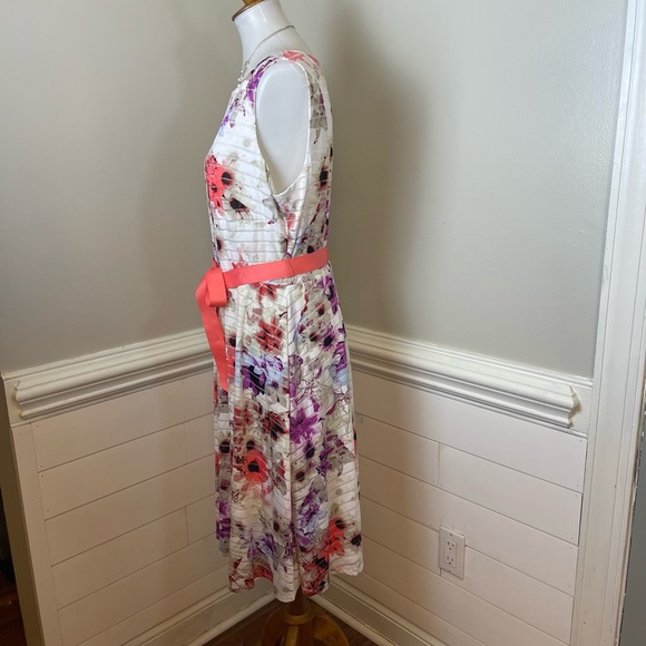SLNY SL Fashions New York Pretty Floral Dress 14 FREE SHIP - Picture 2 of 5